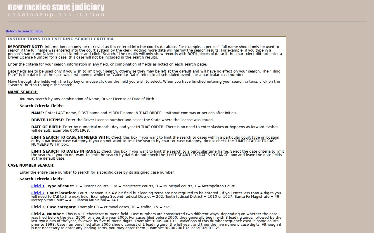 Lincoln County case lookup reference image for official Case Lookup instructions