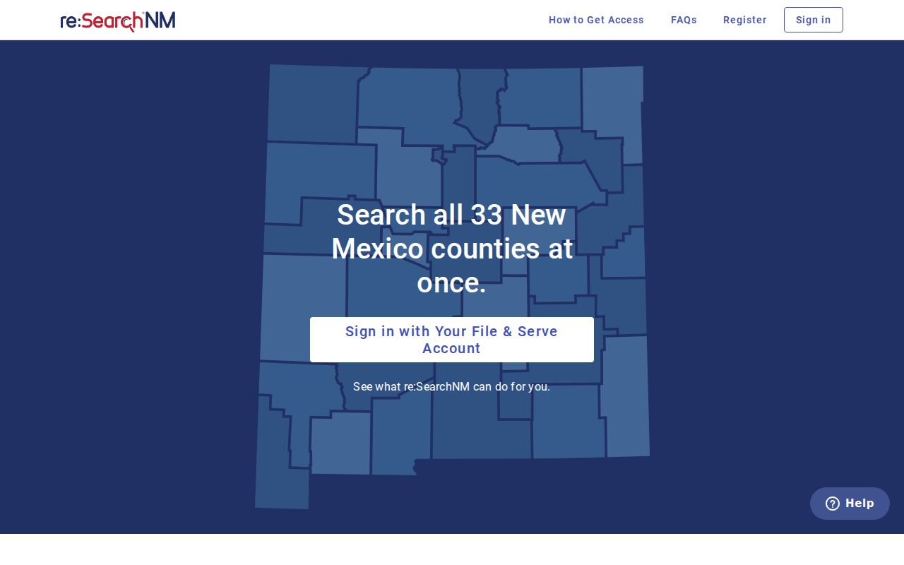 Lincoln County case lookup reference image for registered re:Search NM access
