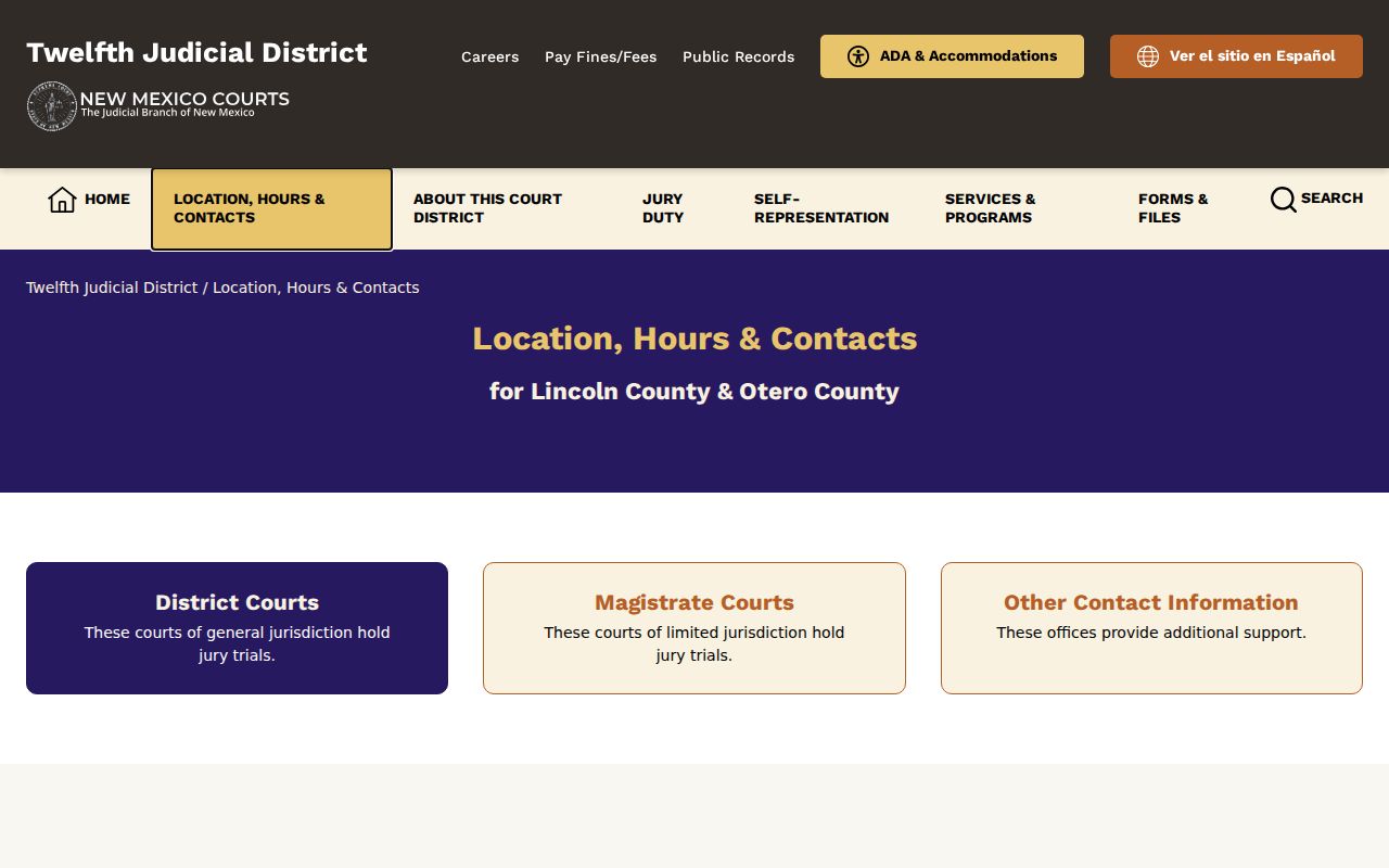 Lincoln County court date reference image for Lincoln District Court contact details