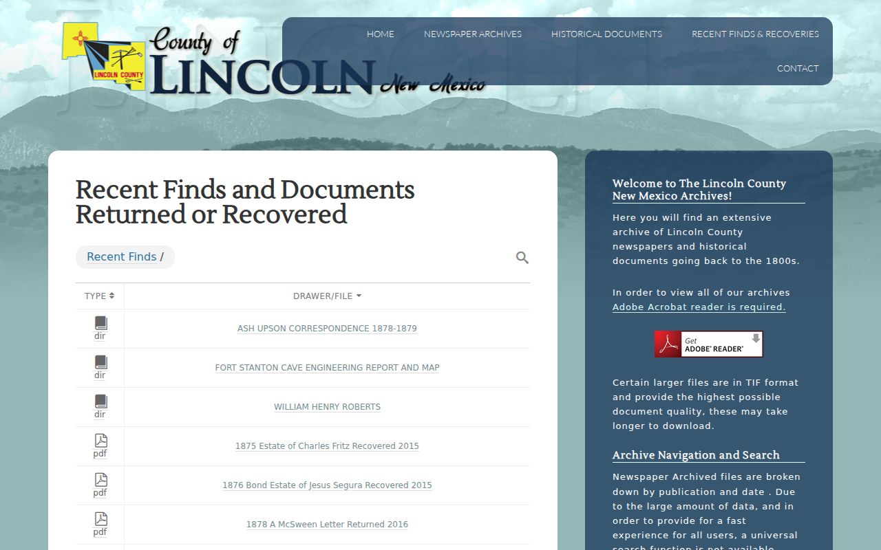 Lincoln County court record archive and courthouse history